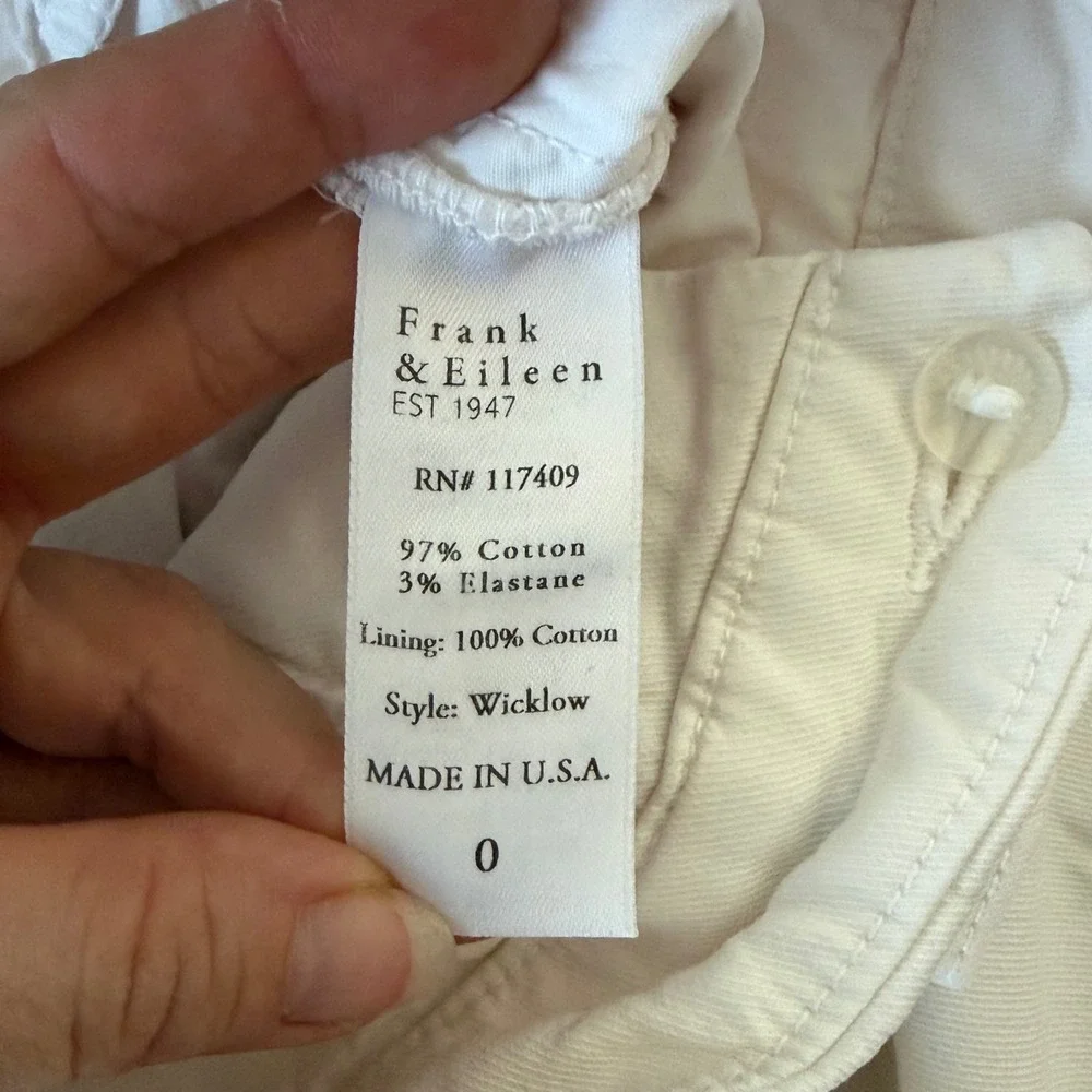 Frank & Eileen measurements waist